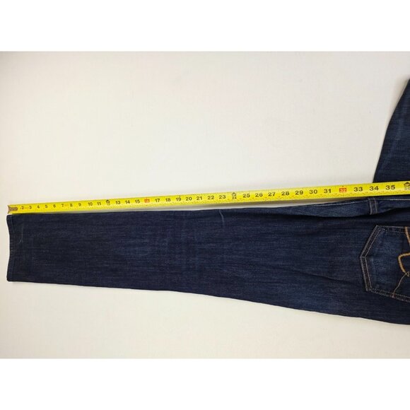 7 For All Mankind Size 27X34 Women Kimmie Straight Leg Blue Denim Jeans USA Made - Picture 8 of 12